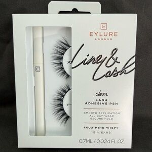 Eylure London Faux Mink Wispy Lashes with Clear Adhesive Pen
